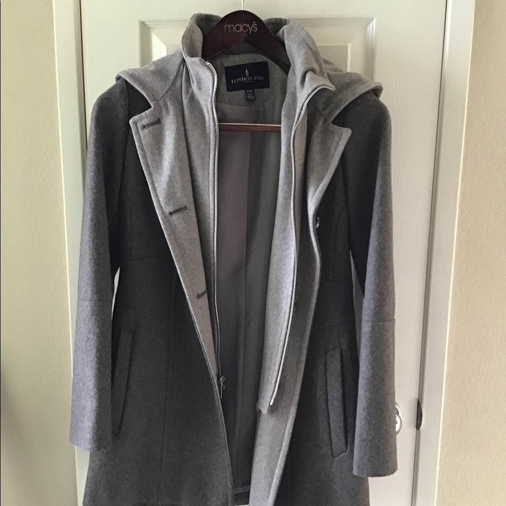 London fog coat with built in hoodie!!